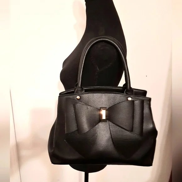 Fashion Man Made Material Black Bow Handbag - Picture 2 of 10